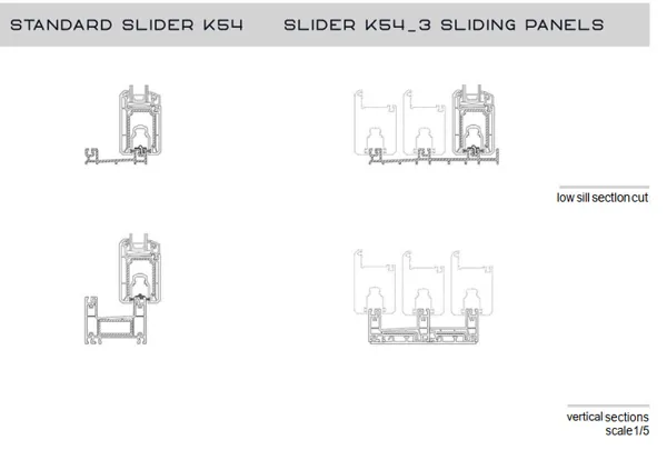 Standard Slider K54 & Slider K54 3 Sliding Panels