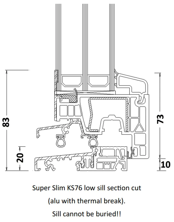 Super Slim KS76 Low Sill Section Out